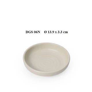 Dĩa tròn gân sâu nhựa Melamine nhám nâu DGS06N