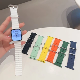 Dây Đeo Đồng Hồ Bằng silicone 49mm 44mm 40mm 45mm 41mm 42 38 40 44 45mm series 7 6 3 se ultra 8