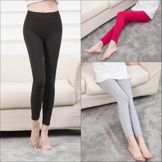 Quần Legging Thể Thao Lưng Cao Co Giãn Màu Trơn Thời Trang Xuân Thu Cho Nữ