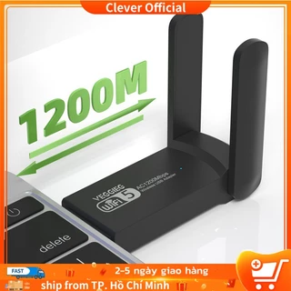 USB Thu Phát WiFi 1200 mbps 2 râu nâng cấp WiFi lên 5G cho pc laptop hút wifi mạnh, kích wifi thu tốt hơn