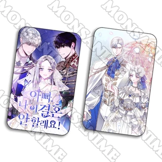  Ảnh card bo góc in hình CHA, CON KHÔNG MUỐN KẾT HÔN ver BA NGƯỜI manhua thẻ bo viền 5*8cm anime chibi