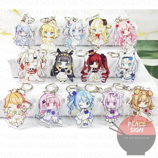 Móc khóa mica trong acrylic in hình HOLOLIVE ver VÁY CƯỚI WEDDING xinh xắn anime chibi độc đáo vtuber