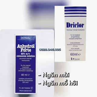 [Chính hãng ] Lăn DRICLOR 60ml của anh NGĂN MỒ HÔI NÁCH, TAY, CHÂN HIỆU QUẢ từ lần đầu dùng,giúp trắng nách khử mùi hôi