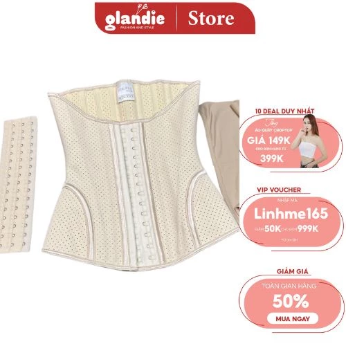 Đai nịt bụng Latex Glandie gen nịt bụng thế hệ mới che mỡ lưng giảm mỡ bụng mặc váy body lấy lại dáng nhanh chóng