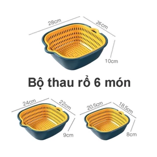 Bộ Thau Rổ 6 Cái Tiện Dụng