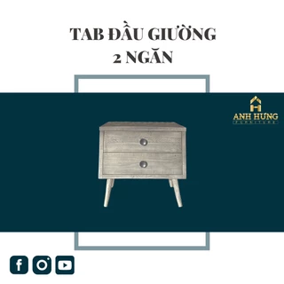 Tab đầu giường xám 2 ngăn 2 hộc kéo