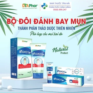 Combo Sữa rửa mặt và kem mụn ASKIN giúp ngừa mụn, dưỡng trắng da