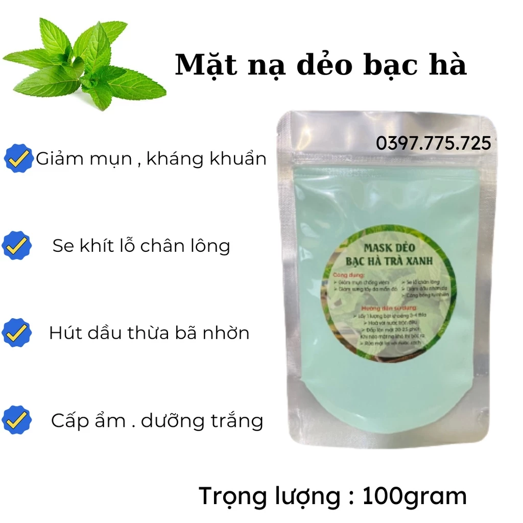 mặt nạ dẻo bạc hà sản phẩm hanmade