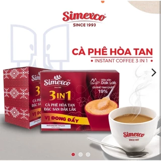 Cà phê hòa tan Simexco 3in1 Cà phê sữa (20 gói x 16gr)