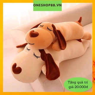 Thú gấu nhồi bông Gối ôm chó Husky, mũi trái tim chất liệu bông cao cấp đủ size 50cm, 70cm, 1m