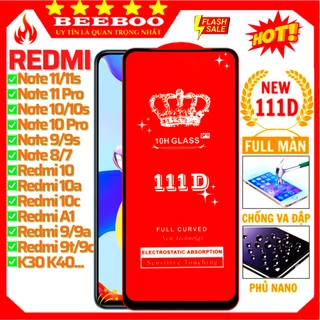 Kính cường lực Redmi Note 10 10s 10 5g Note 11 Pro 12 Pro 9s Redmi K30 K40 K50 Gaming 10 10C 10A  A1 10X 9 9A 9C 9T 8 7