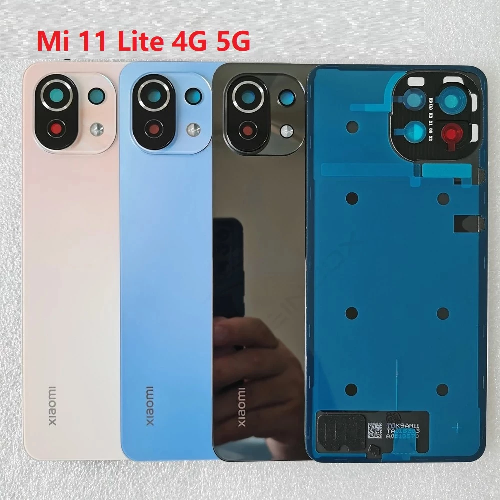 Ốp Lưng Cho Xiaomi Mi 11 Lite 4G 5G Pin Kính Phía Sau Cửa Nhà Ở Có Ống Kính Camera Điện Thoại Di Động Thay Thế Một Phần