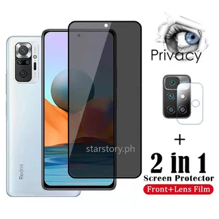 Kính Cường Lực 2 Trong 1 Bảo Vệ Màn Hình Chống Nhìn Trộm Cho Xiaomi Redmi 10 10C Note 11s 10s 9s 11 10 5G 9 8 7 Pro Max