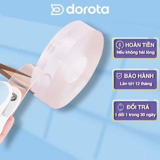 Băng dính 2 mặt siêu dính DOROTA tái sử dụng nhiều lần băng keo nano trong suốt dán tường loại dày AT305
