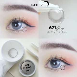 Lens LUNA EYES - Kính áp tròng Gray 671 không giãn Jolly Store