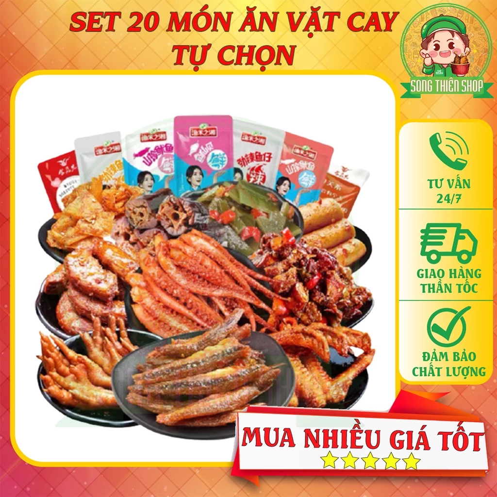 ⭐SET 20 món ăn vặt cay tự chọn ⭐Song.Thien.Shop✅