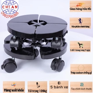 Bộ sản phẩm Đế lót chậu cây có bánh xe Chi An - CA001 - thiết kế thông minh tuỳ chỉnh kích thước chịu tải trọng 120kg;