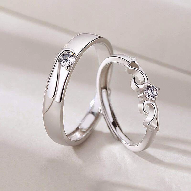 💞💞  Nhẫn Đôi Nam nữ THIÊN THẦN dành cho cặp đôi kiểu dáng Freesize