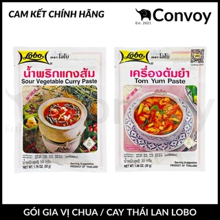Gia Vị Lẩu Chua ( Sour Vegetable Curry Paste - Gói 50gr ) / Gia Vị Lẩu Cay ( Tom Yum Paste - Gói 30gr ) Thái Lan Lobo
