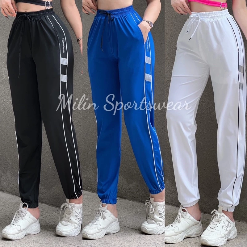 Quần Jogger Tập Gym, Chạy Bộ Nữ Fashion 2 Sọc Vải Thun Co Dãn Tốt - QJ04