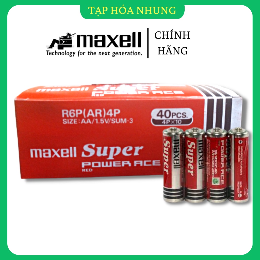 Hộp 40 Viên Pin AA(2A) Maxell Tiểu Super Power Chính hãng