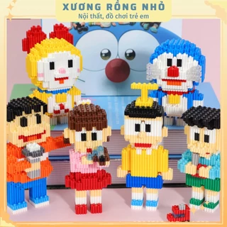 Xếp hình doraemon và những người bạn, Mô hình mini đồ chơi lắp ráp 3d hình các nhân vật hoạt hình