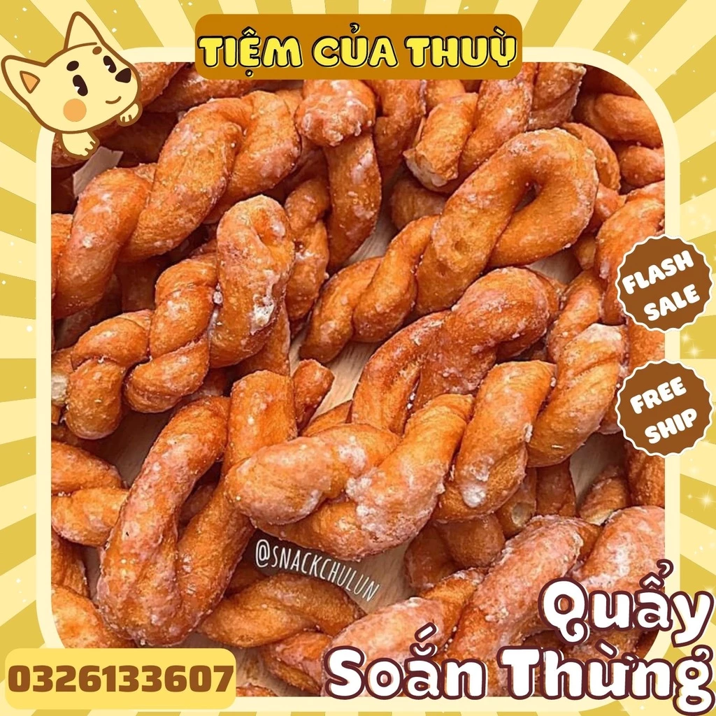 1KG Quẩy Xoắn Đường Vặn Thừng To Giòn, Quẩy Đường, Quẩy Chiên Giòn, đồ ăn vặt, ăn vặt tuổi thơ cổng trường