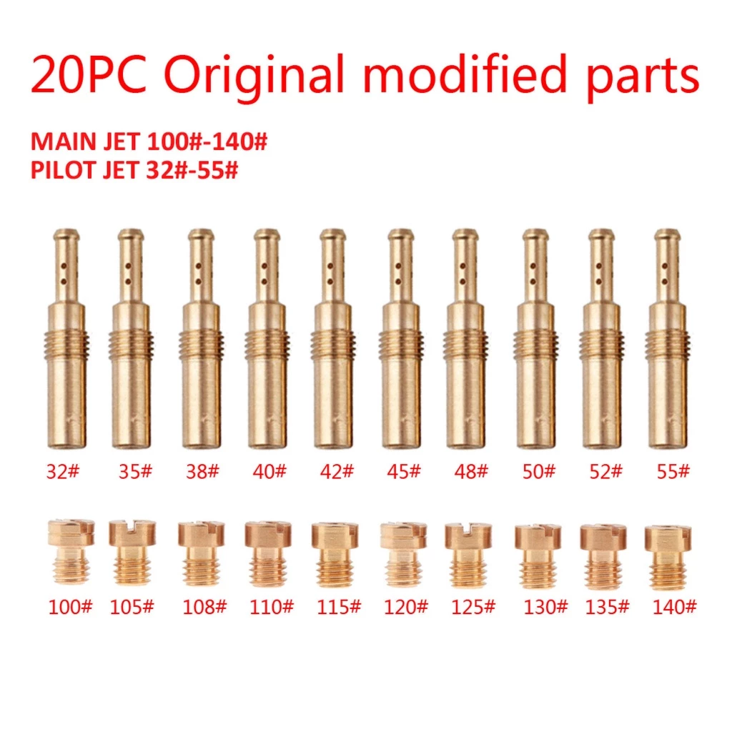 Set 20 Giclo Chính Phụ Bông Mai vòi phun bình xăng Con ga dẹp, Pwk, koso, KSR, nắp chao GA DẸP/NẮP CHAOS