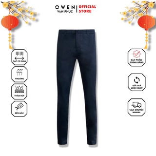 Quần Kaki OWEN QKSL221206 Kiể Dáng Slim Fit Vải Cotton Co Giãn Dễ Vận Động Gam Màu Xanh Navy Phù Hợp Với Nhiều Phong Các