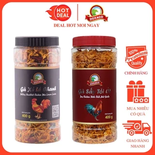 Gà Xé Lá Chanh/Gà Sấy Tỏi Ớt DOXACO Hũ 400G