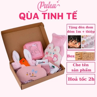 Combo quà tặng người yêu có túi chườm bụng kinh PUHA 500ml, túi chườm nóng ấm bụng kinh giảm đau hiệu quả cho nữ