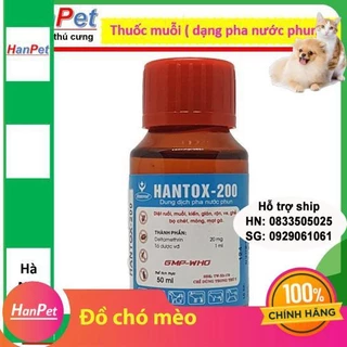 Thuốc muỗi, ruồi, kiến, gián HANTOX 50ml, - dạng pha nước phun - hanpet 316