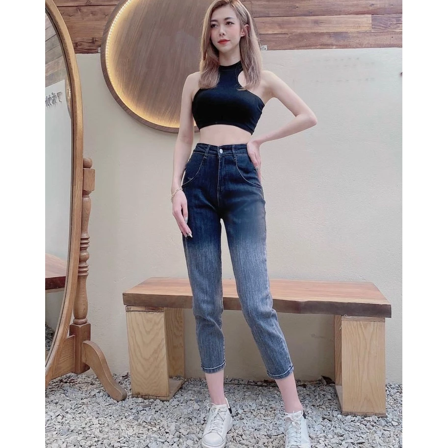Quần jeans nữ 9 tấc BigSize lưng cao, co dãn mạnh 4433 MLJ MoliJeans