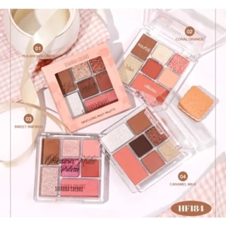 HF184 Bảng phấn mắt 7 ô Bắt sáng kèm tán chân mày Sivanna Colors Obsessions Multi Palette