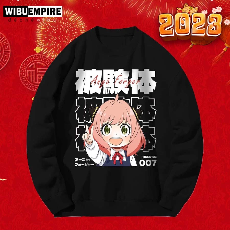 WIBU EMPIRE | Áo Sweater Nỉ Bông ANYA | Anime Spy x Family  - Áo Sweater Form Rộng Unisex Nam Nữ