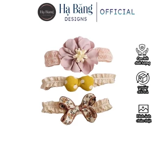 Băng đô turban cài đầu cho bé gái Hạ Băng Designs set 3 chiếc xinh xắn đáng yêu