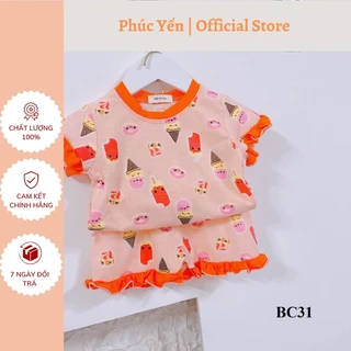 Đồ bộ cộc tay cotton 100 % XOOP họa tiết ngựa ,kem, thỏ, gấu cho bé gái (từ 7-17kg) BC31  Shop Phúc Yến