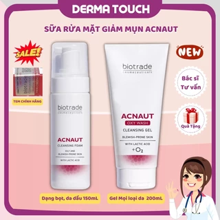 Sữa rửa mặt  Biotrade Acnaut Oxy Wash dạng gel và Cleansing Foam làm sạch sâu dùng cho da dầu mụn - Derma Touch