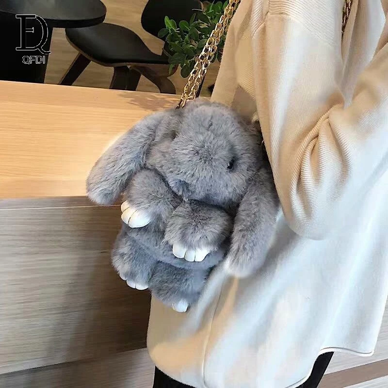 Túi đeo chéo vai hình thỏ bằng vải lông dễ thương dành cho bạn nữ đi học SHOPSIEURE88