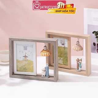 Khung ảnh để bàn 2in1 kèm đèn treo độc đáo 24x4.2x19.8cm (gấu/thỏ)-quà tặng bạn gái, đồng nghiệp