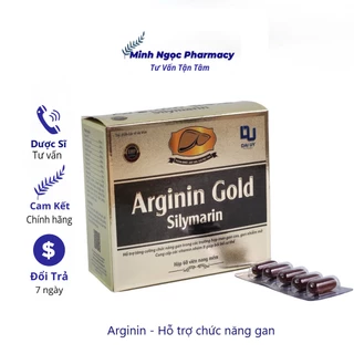 Arginin Gold Silymarin bổ gan (Hộp 60 viên nang mềm), lợi mật, tăng cường chức năng gan, giải độc cơ thể