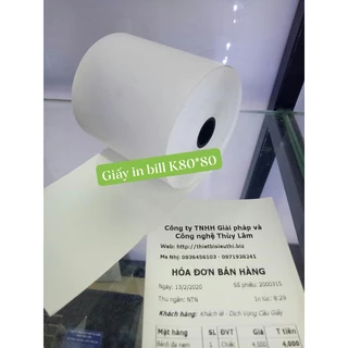 Combo 10 Cuộn giấy in hóa đơn nhiệt K80*80mm, giấy in Bill k80