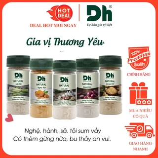 BỘ 5 GIA VỊ TỰ NHIÊN BỘT SẢ NGHỆ GỪNG HÀNH TỎI 30G/40G/60G- GIA VỊ NẤU ĂN DH FOODS