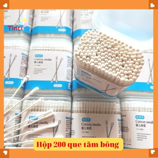 TĂM BÔNG COTTON 2 ĐẦU XOẮN ỐC LẤY RÁY TAI VCOOL CAO CẤP CHO BÉ tincishop