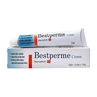 Bestperme cream tuýp 15g Quang Xanh - Dùng cho người bị ghẻ, rận. - Người bị mẫn ngứa do ký sinh trùng cắn