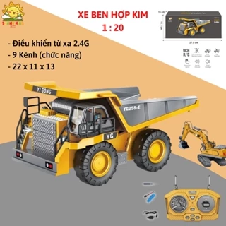 Xe Ben Điều khiển từ xa 9 Kênh YiGong, tự động biểu diễn, phát nhạc, thùng hợp kim, tỉ lệ 1:20, PIN sạc - Sunny Kids