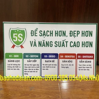 Biển báo vệ sinh 5S chất liệu fomex siêu nhẹ KT30x50cm