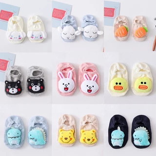 Vớ Cotton Mềm Mại Co Giãn Thoáng Khí Chống Trượt In Họa Tiết Hoạt Hình Dễ Thương Dành Cho Các Bé