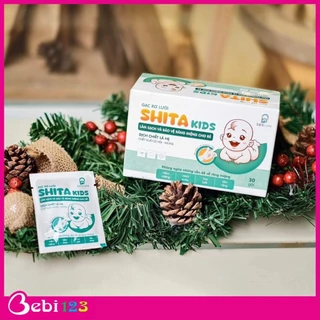 Hộp 30 gạc rơ lưỡi SHITA Kids thảo dược vệ sinh răng miệng cho bé