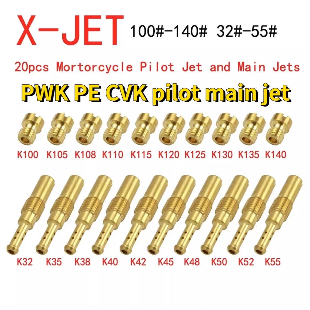Set 20 Giclo Chính Phụ Bông Mai vòi phun bình xăng Con ga dẹp, Pwk, koso, KSR, nắp chao GA DẸP/NẮP CHAOS